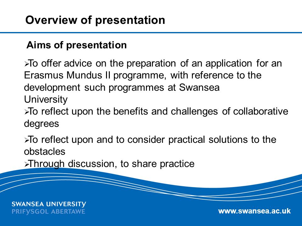 Overview of presentation