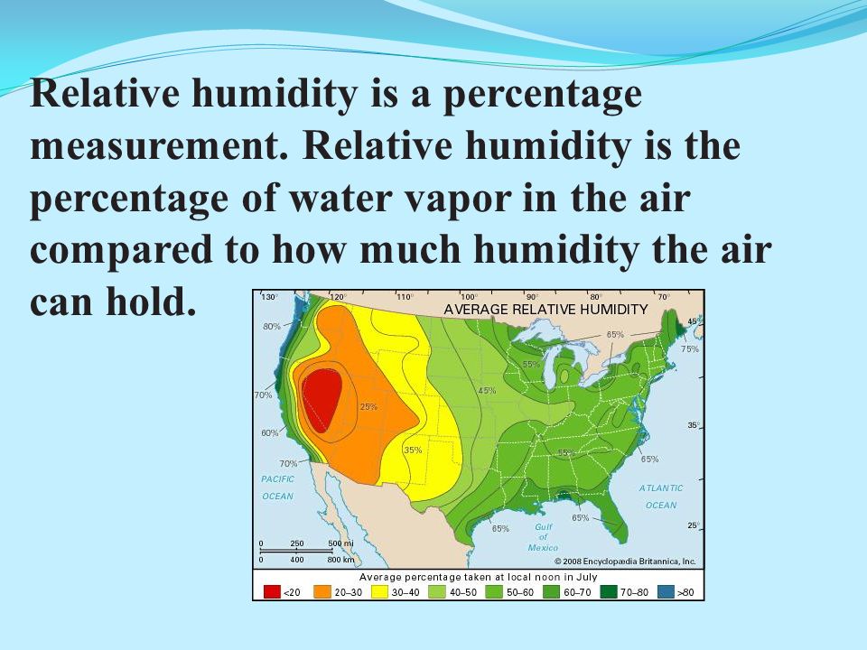 Relative humidity is a percentage measurement
