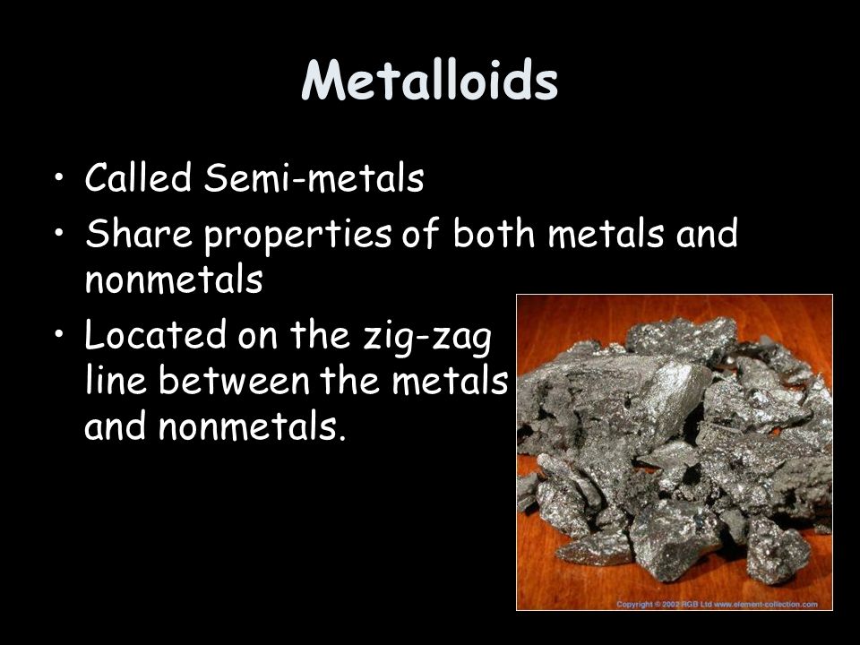 Metalloids Called Semi-metals