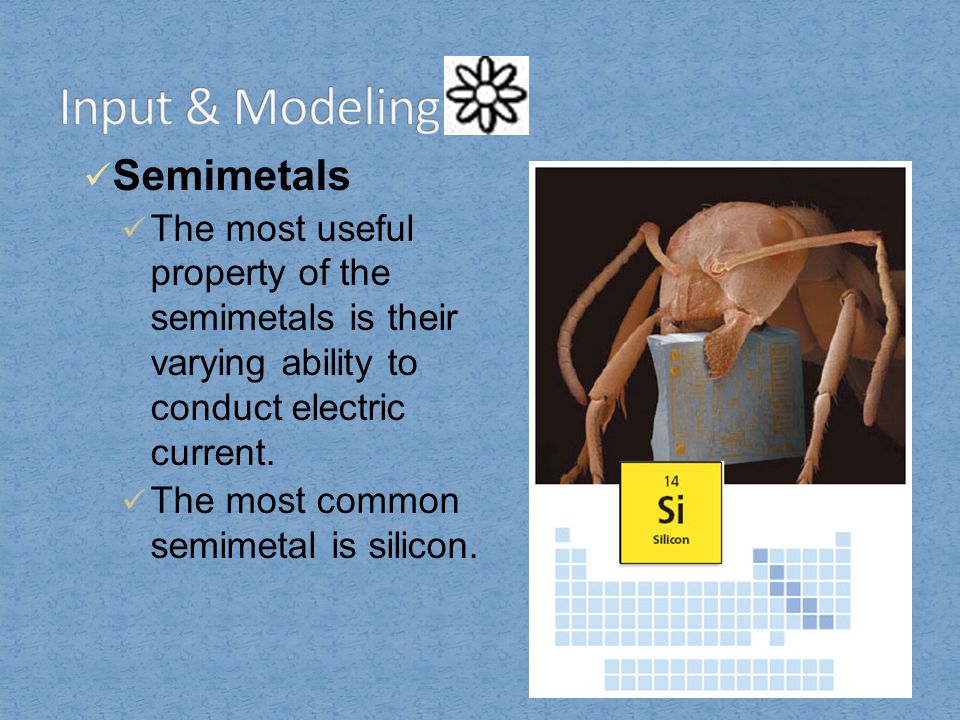 Input & Modeling Semimetals