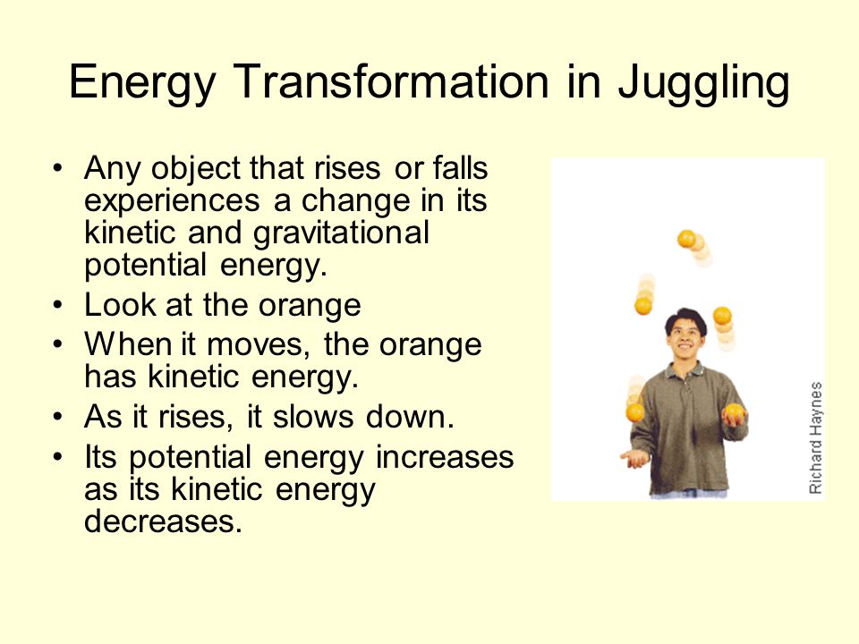 Energy Transformation in Juggling