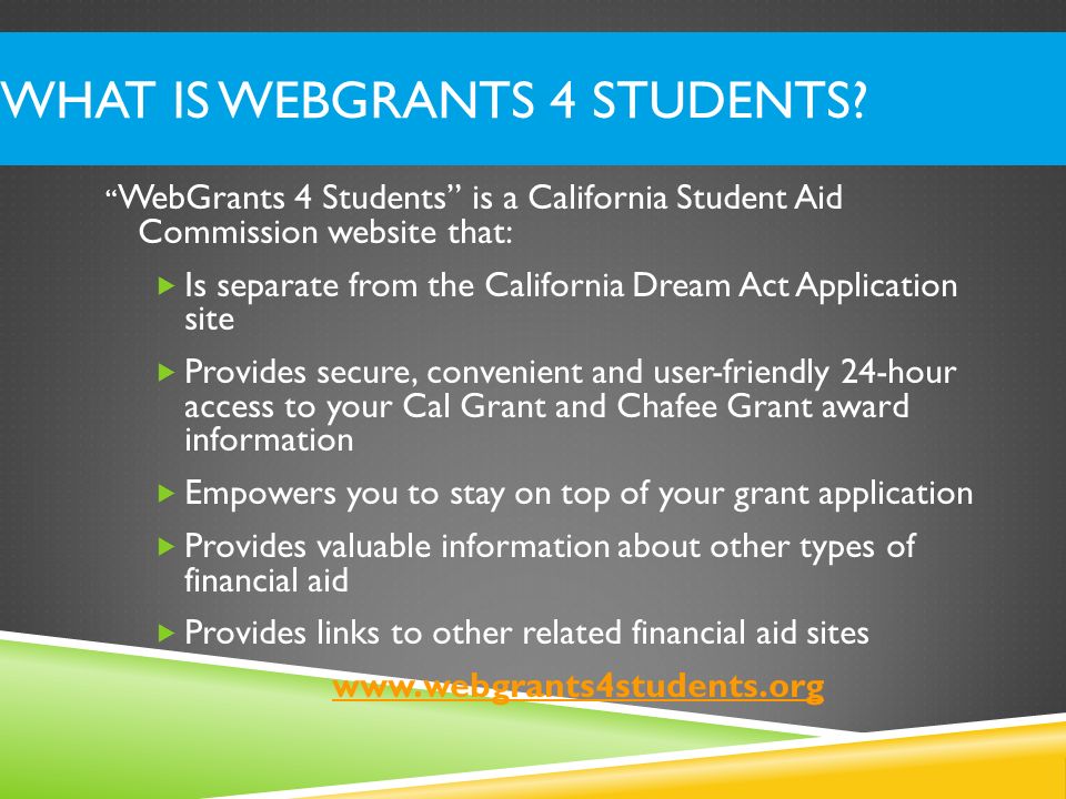 What is WebGrants 4 Students