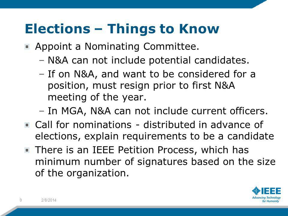 Elections – Things to Know