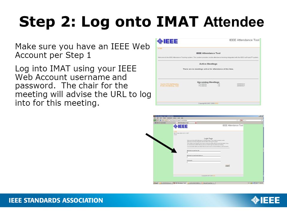 Step 2: Log onto IMAT Attendee