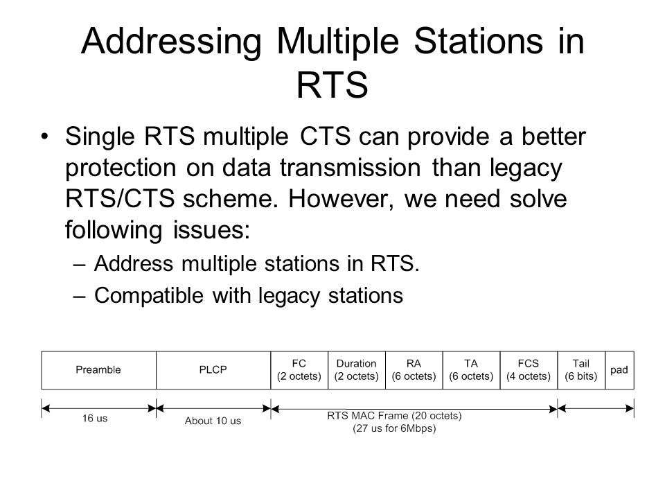 Addressing Multiple Stations in RTS