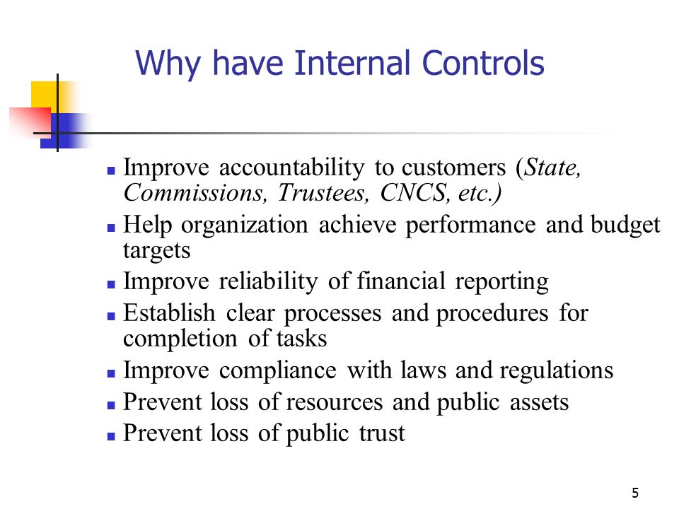 Why have Internal Controls