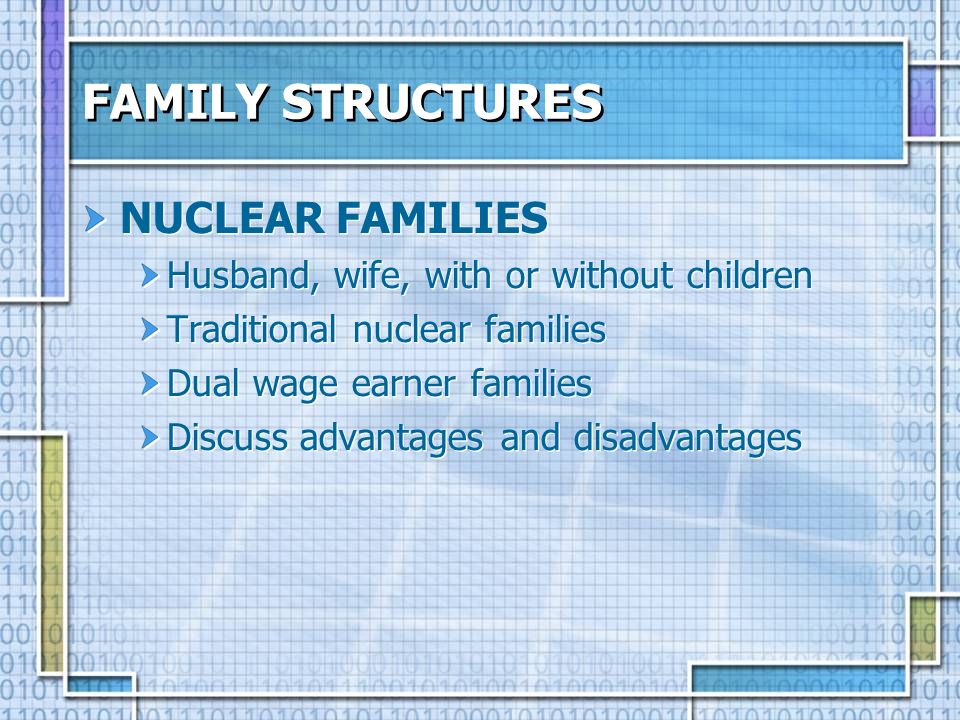 FAMILY STRUCTURES NUCLEAR FAMILIES