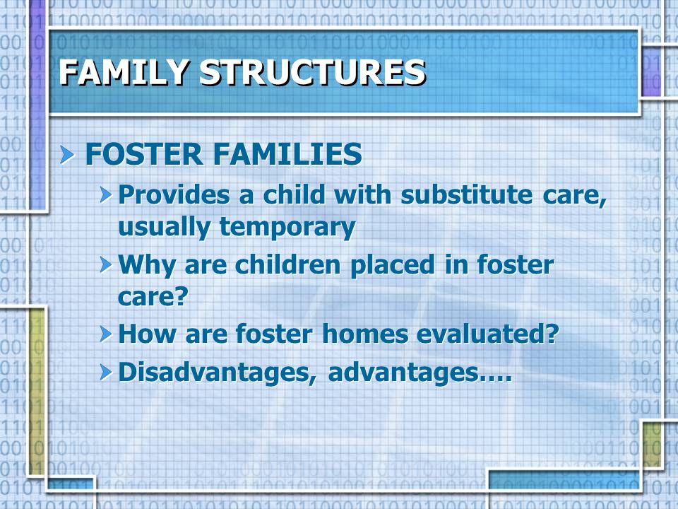 FAMILY STRUCTURES FOSTER FAMILIES