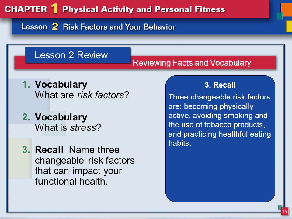 Vocabulary What are risk factors Vocabulary What is stress