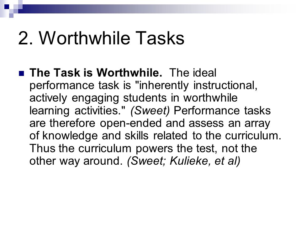 2. Worthwhile Tasks