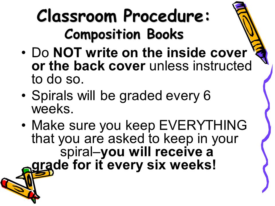 Classroom Procedure: Composition Books
