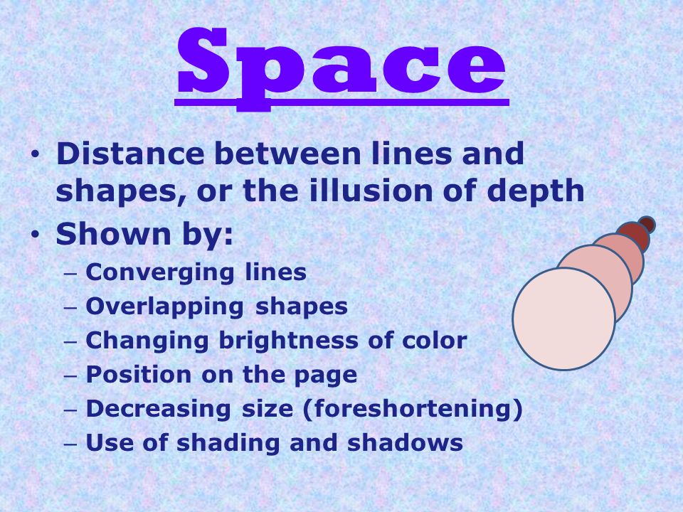 Space Distance between lines and shapes, or the illusion of depth