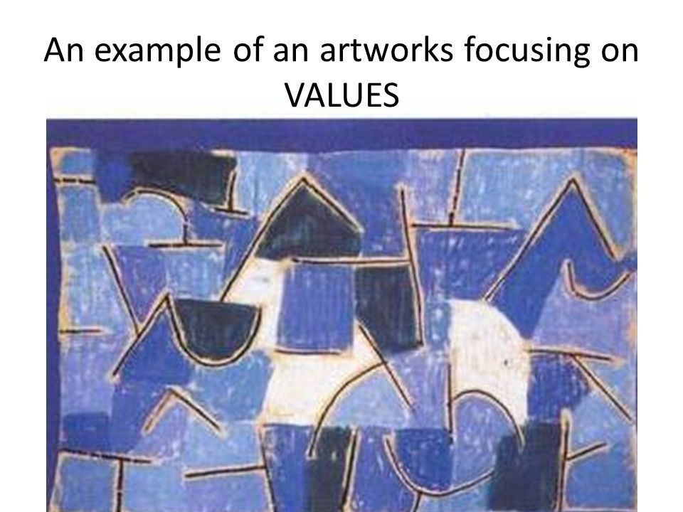 An example of an artworks focusing on VALUES