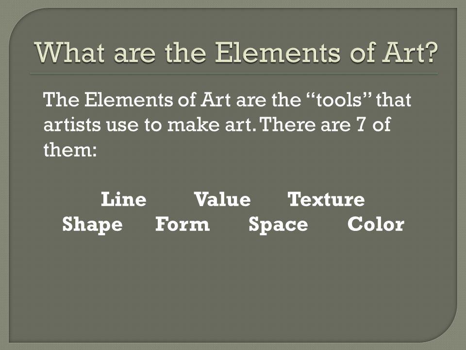 What are the Elements of Art