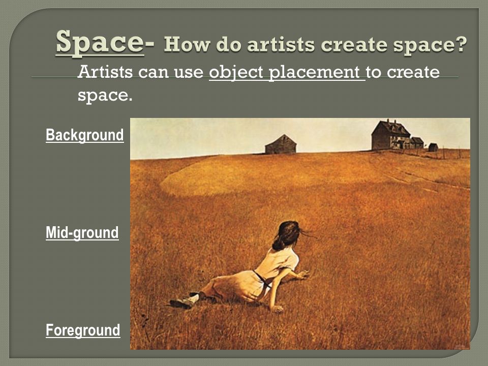 Space- How do artists create space