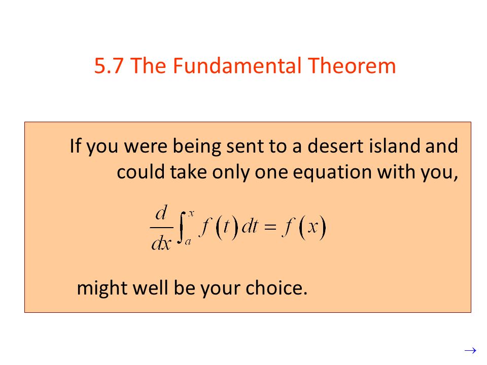 5.7 The Fundamental Theorem