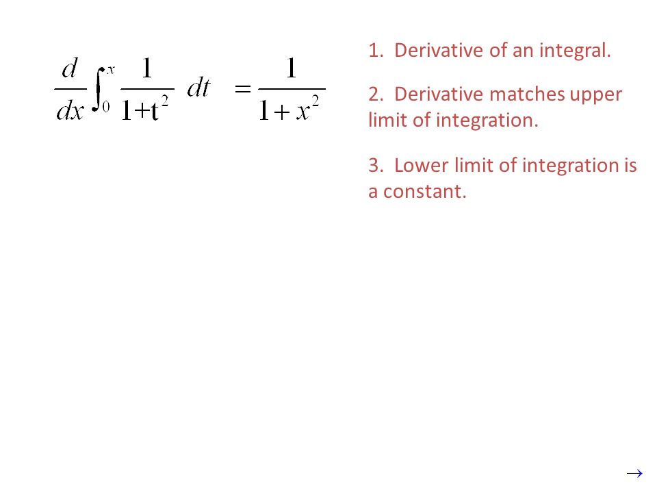 1. Derivative of an integral.