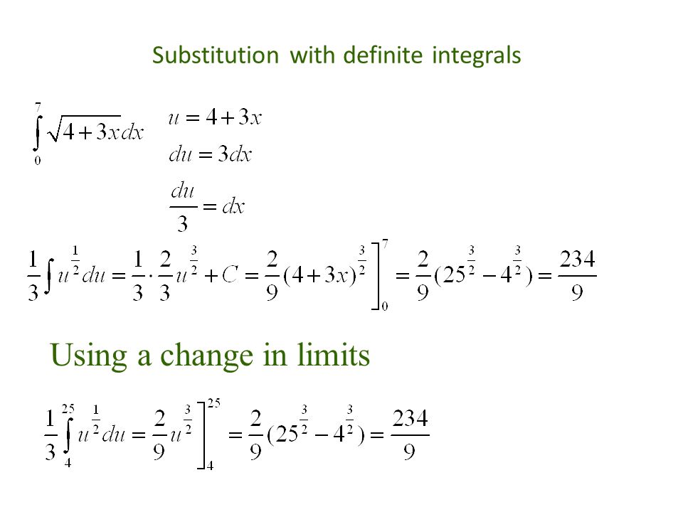 Substitution with definite integrals