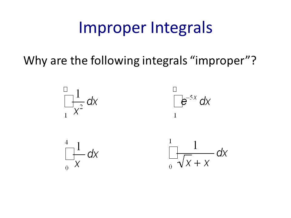 Improper Integrals Why are the following integrals improper