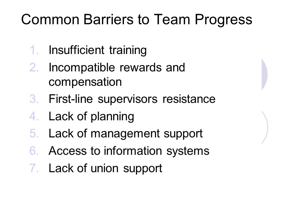 Common Barriers to Team Progress