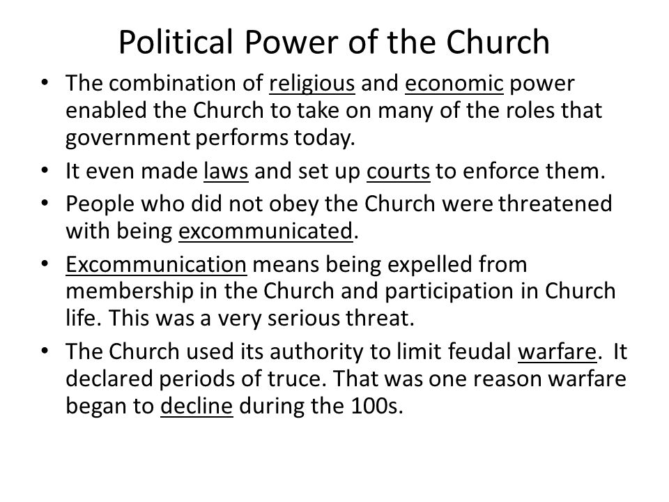 Political Power of the Church