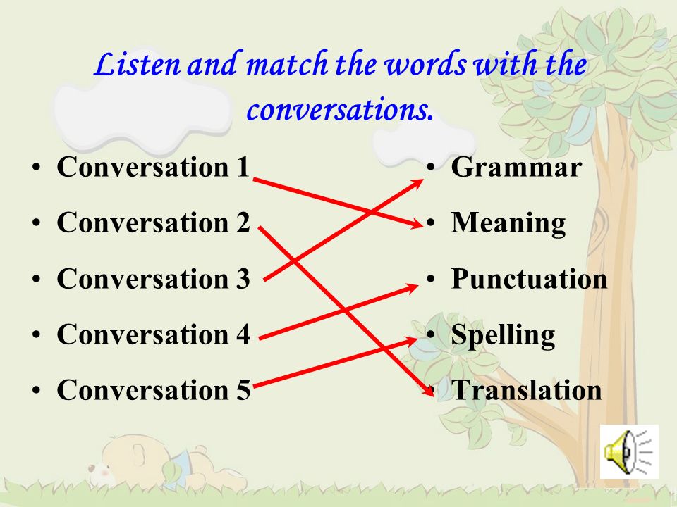 Listen and match the words with the conversations.