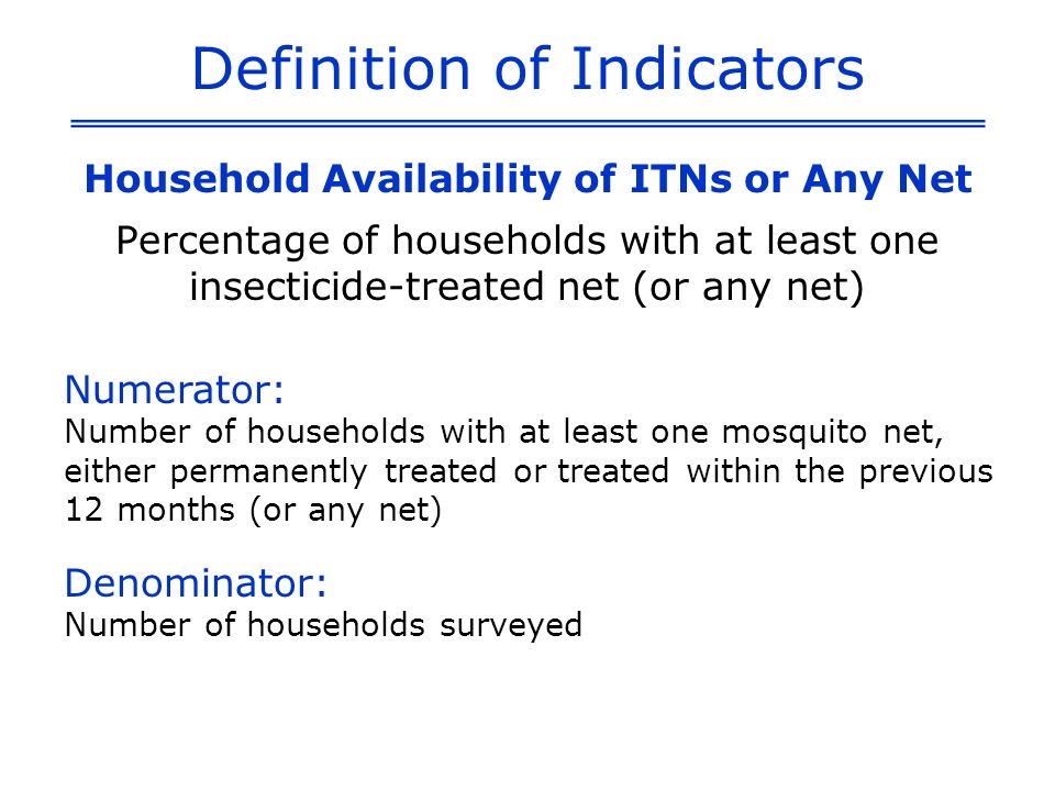 Definition of Indicators