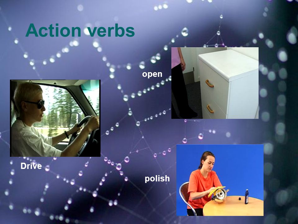 Action verbs open Drive polish