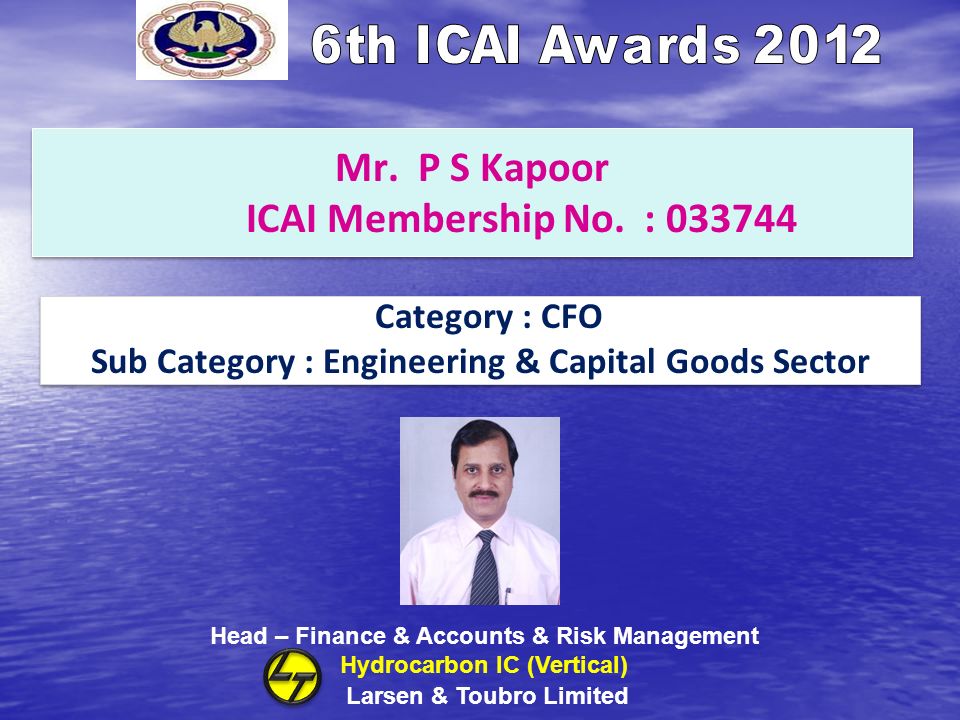 Mr. P S Kapoor ICAI Membership No. :