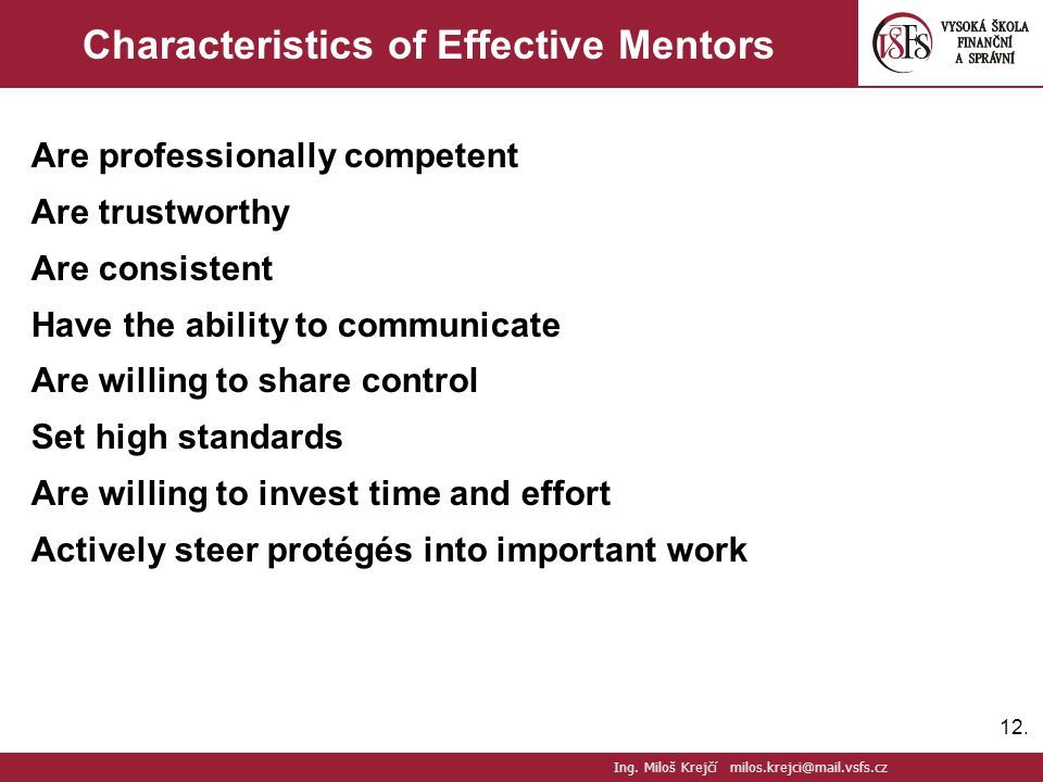 Characteristics of Effective Mentors