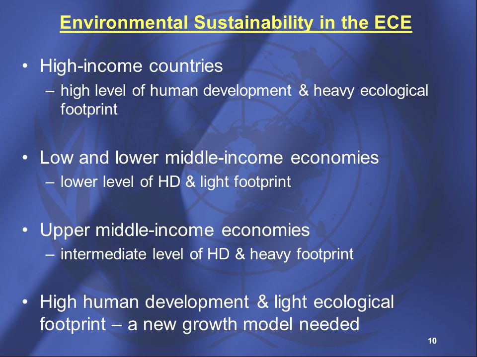 Environmental Sustainability in the ECE