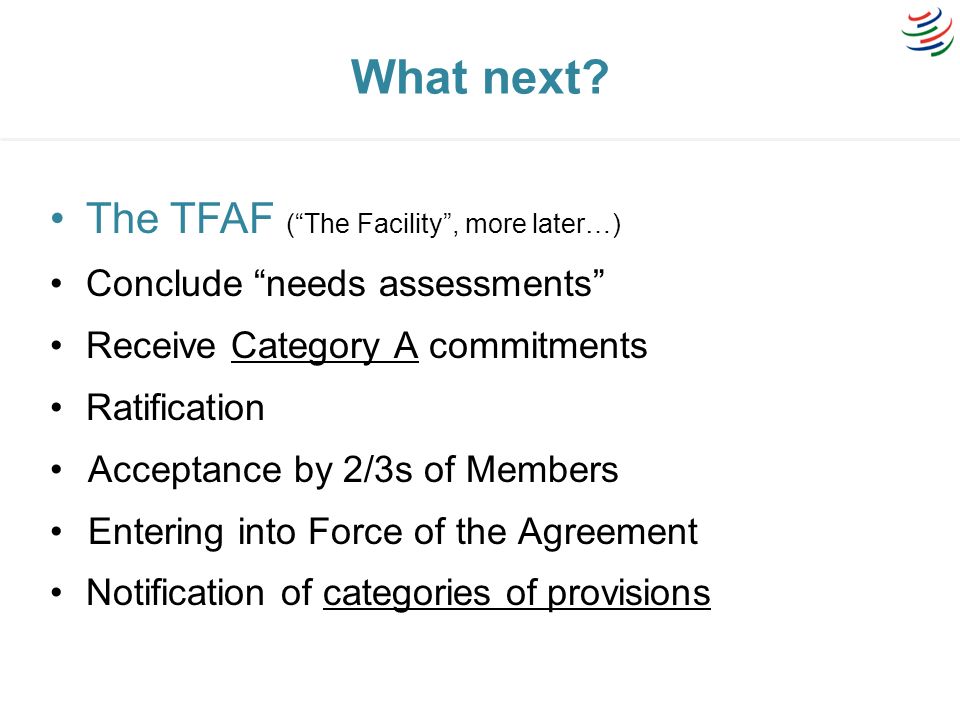 What next The TFAF ( The Facility , more later…)