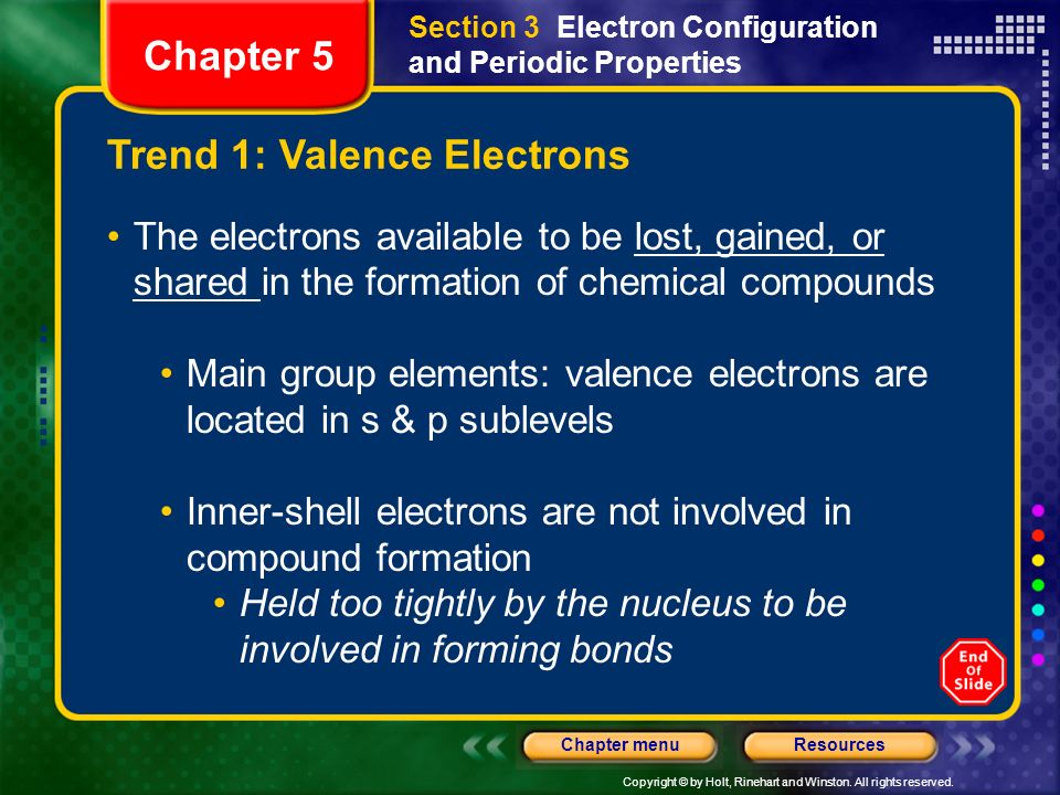Trend 1: Valence Electrons