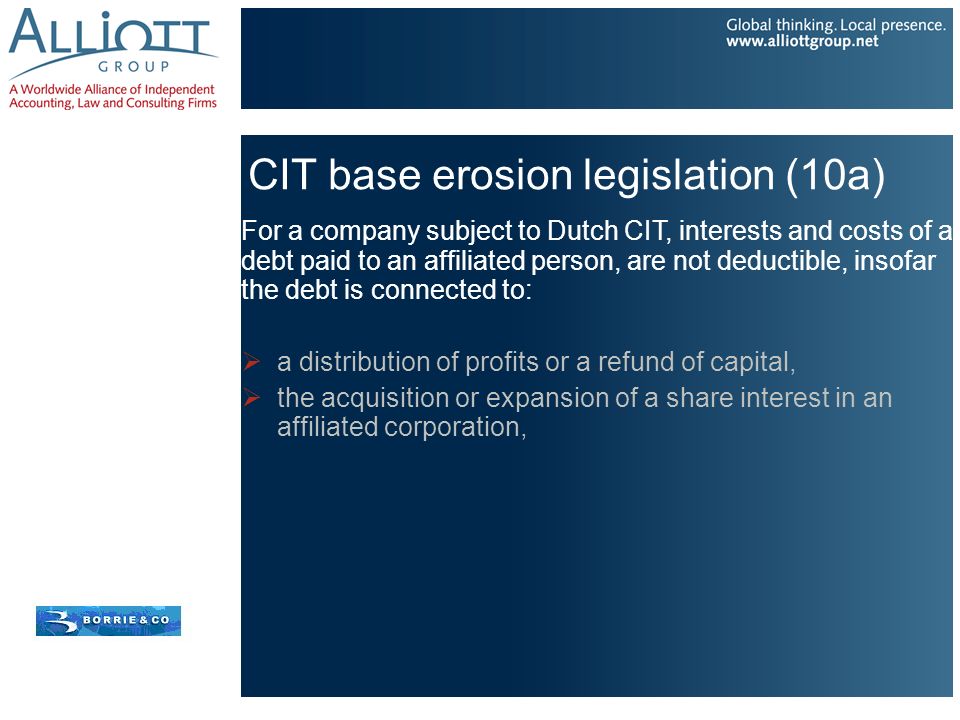 CIT base erosion legislation (10a)