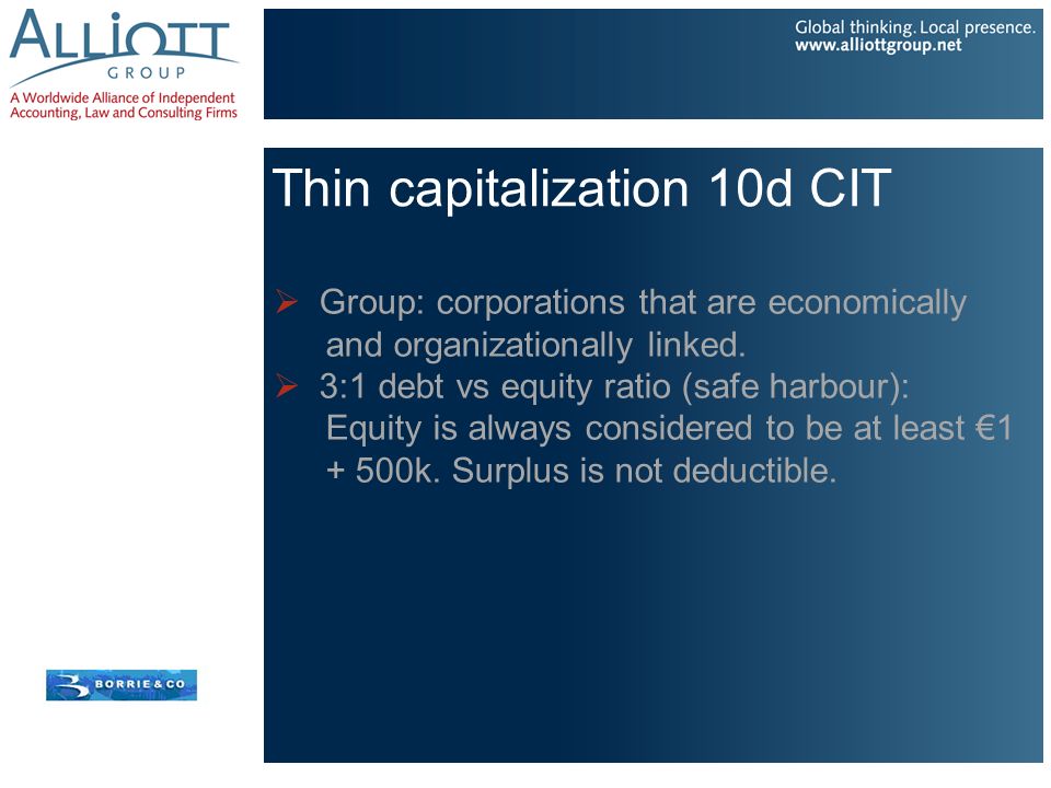 Thin capitalization 10d CIT