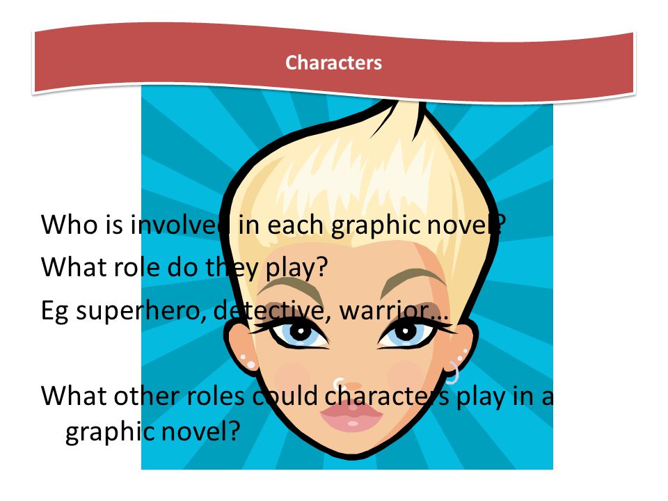 Who is involved in each graphic novel What role do they play