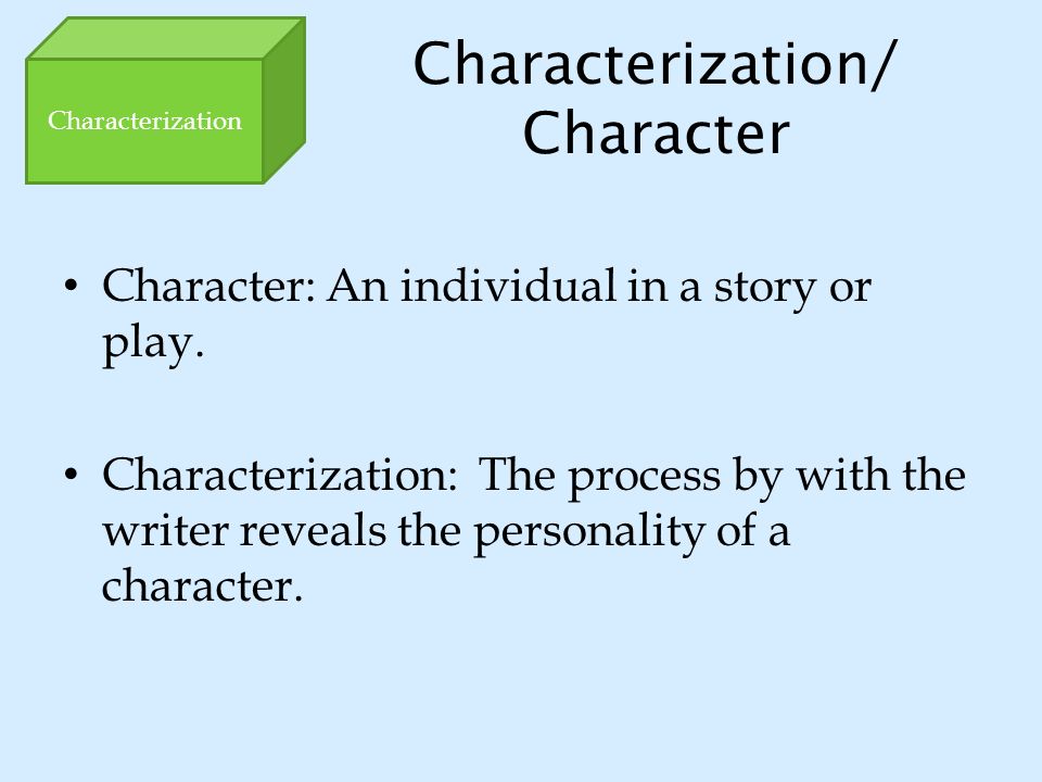 Characterization/ Character