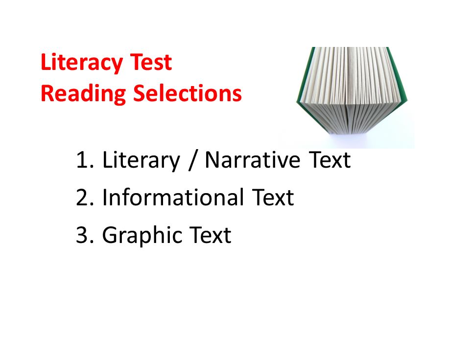Literacy Test Reading Selections