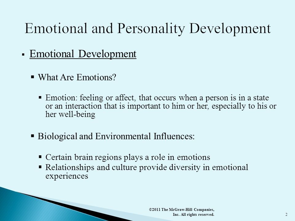 Emotional and Personality Development