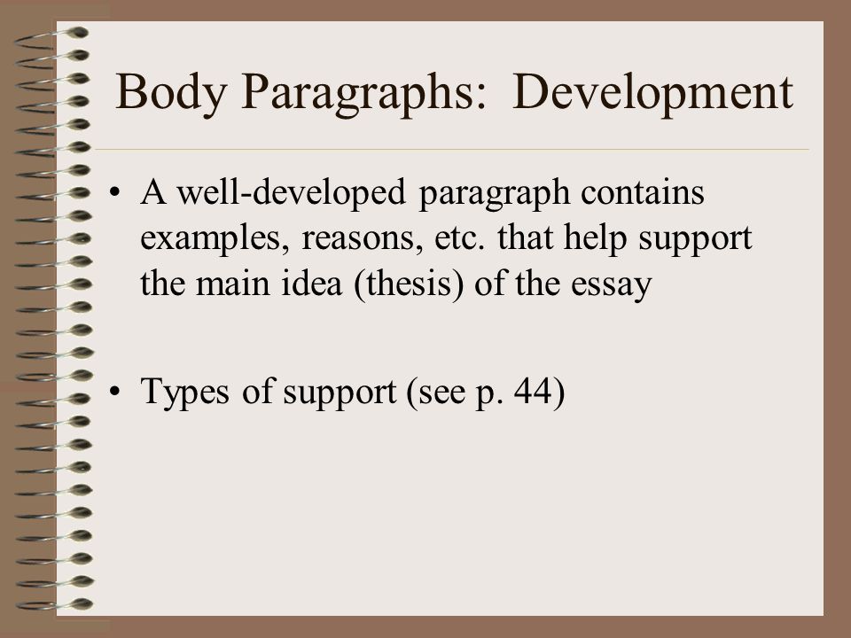 Body Paragraphs: Development