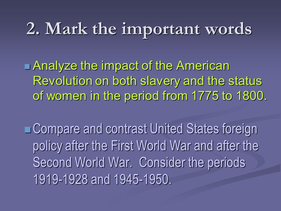 2. Mark the important words