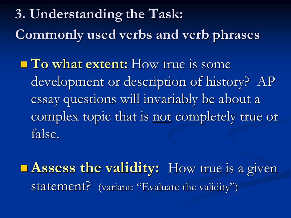 3. Understanding the Task: Commonly used verbs and verb phrases