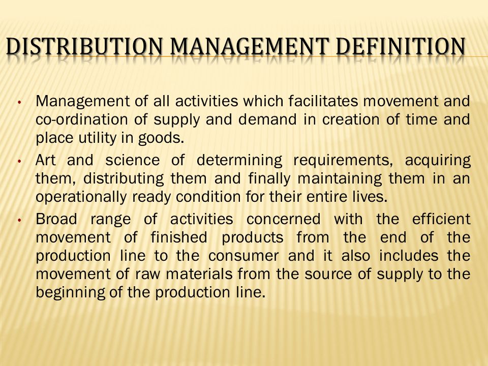 Distribution Management Definition