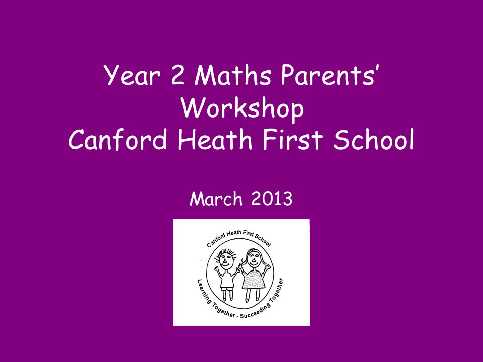 Year 2 Maths Parents’ Workshop Canford Heath First School