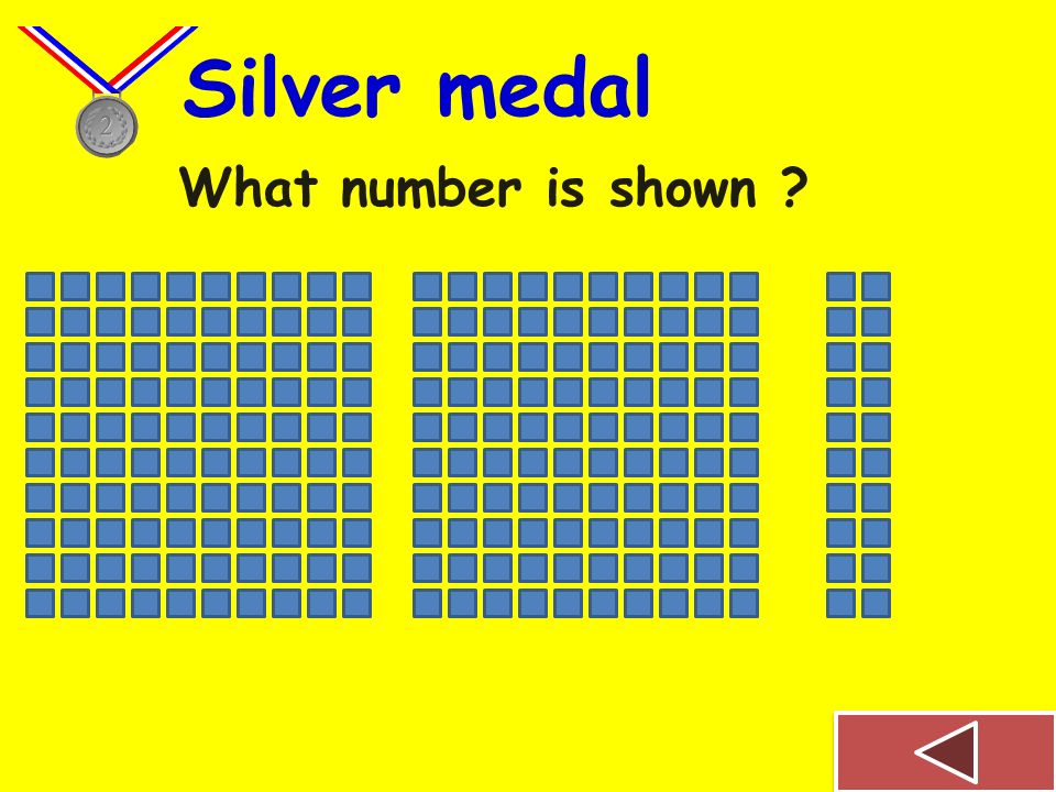 Silver medal What number is shown