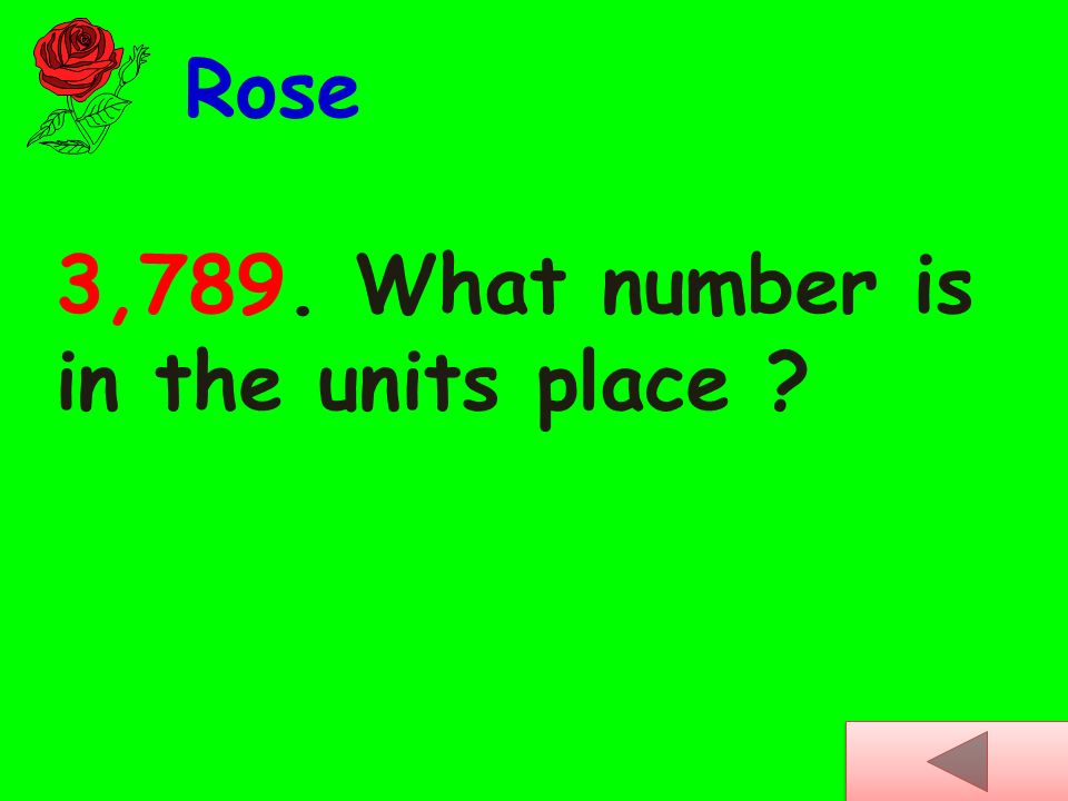 Rose 3,789. What number is in the units place