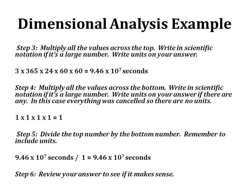 Dimensional Analysis Example