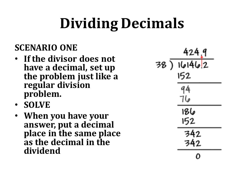 Dividing Decimals SCENARIO ONE