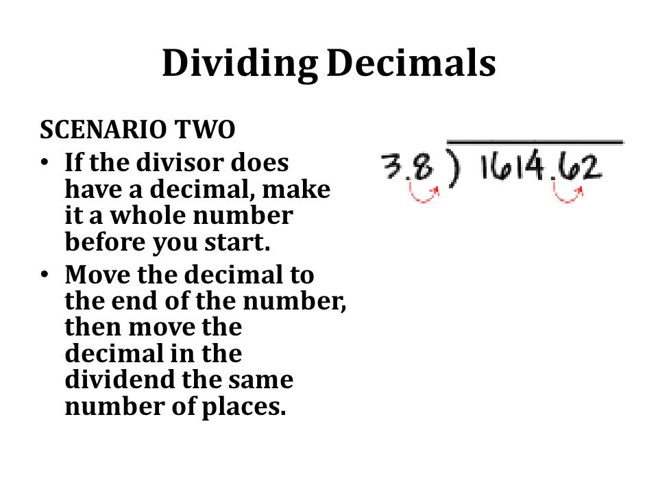 Dividing Decimals SCENARIO TWO