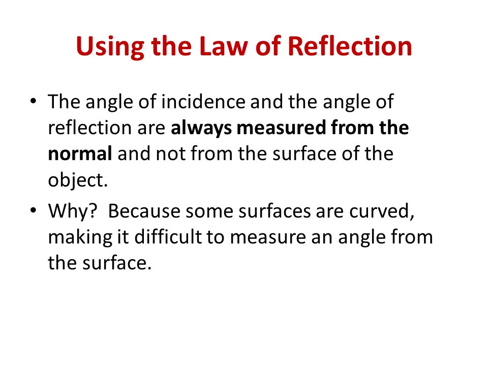 Using the Law of Reflection